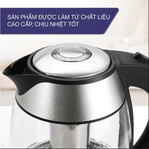 Ấm Siêu Tốc Thủy Tinh Lebenlang LBE2819 1.8L - Đun Nước Nhanh Chóng, Lõi Lọc Trà - Bảo Hành 2 Năm, Chất Liệu An Toàn