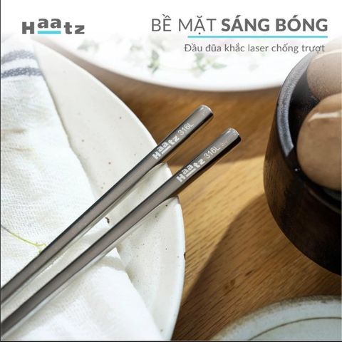 Bộ Đũa inox 10 Đôi Haatz HCS079 (CIM316) - Đũa inox 316L Siêu Bền, An Toàn - Bảo Hành 24 Tháng