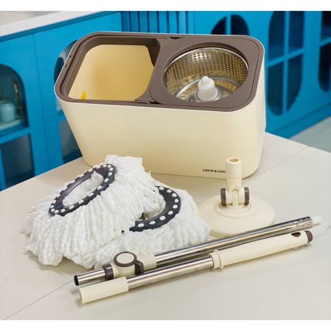 Bộ Lau Nhà Xoay Tay LocknLock ETM478 - Dụng Cụ Vệ Sinh Cao Cấp, Bông Lau Microfiber, Thiết Kế Tiện Dụng 2 Bông Lau