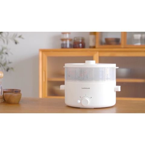 Nồi Điện Đa Năng LocknLock EJP134IVY 5L - Nấu Lẩu, Hấp, Chiên, Rán, Xào - Bảo Hành 2 Năm, 1350W, Chống Dính, Tiện Lợi Gia Đình
