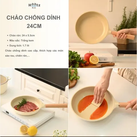 (Bảo Hành 2 Năm) Bộ Nồi 5 Món Haatz Phủ Gốm Chống Dính Chính Hãng Độc Quyền 9 Lớp Đúc Nguyên Khối