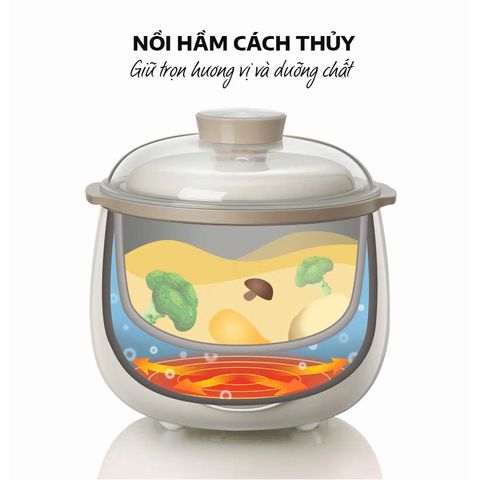 (Bảo Hành 1 Năm) Nồi Nấu Cháo Chậm SEKA SK6132 Dung Tích 0.8L, 6 Tính Năng, Hàng Chính Hãng