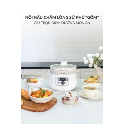 Nồi Nấu Chậm Lòng Gốm HAATZ CIM361 3L - 215W, Đa Năng, Hẹn Giờ 10 Tiếng, Giữ Dinh Dưỡng, Tiện Lợi Cho Gia Đình