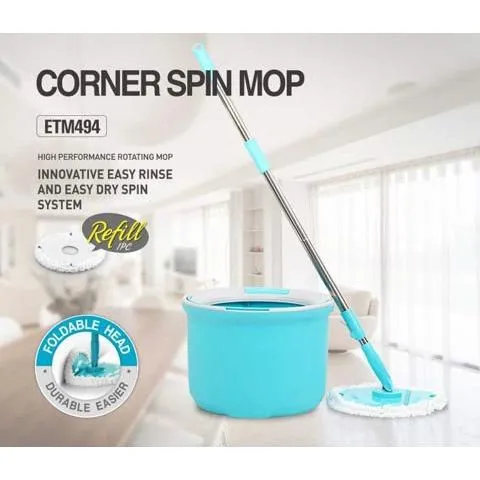 Bộ Cây Lau Nhà Xoay Tay LocknLock ETM494 - Tiện Lợi Với 2 Bông Lau Microfiber và Thùng Chứa Nước Gọn Nhẹ, Dễ Sử Dụng