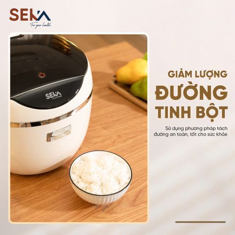 Nồi Cơm Điện Tách Đường SEKA SK1009 - Inox An Toàn 1.8L, 9 Chức Năng Đa Dạng, Bảo Vệ Sức Khỏe, Tặng Kèm Máy Vắt Cam LocknLock