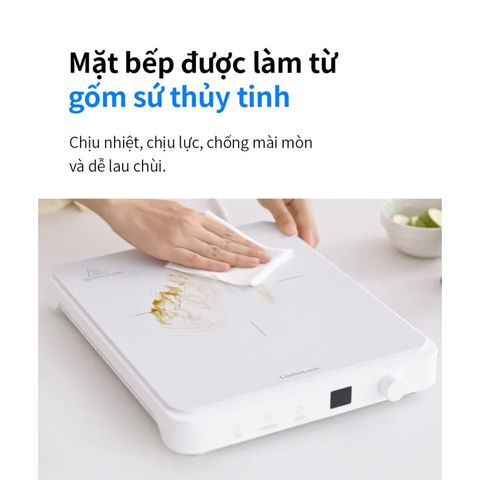 Bếp Điện Từ LocknLock Bianco Slim EJI146WHT 1850W - Thiết Kế Siêu Mỏng, Đa Chức Năng, Bảo Hành 2 Năm
