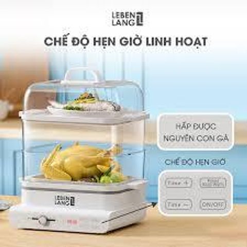 Nồi Hấp Điện Đa Năng 18L Lebenlang LBEL5031 - Nồi Hấp 3 Tầng 900W Giữ Chất Dinh Dưỡng, Tiện Lợi Cho Gia Đình