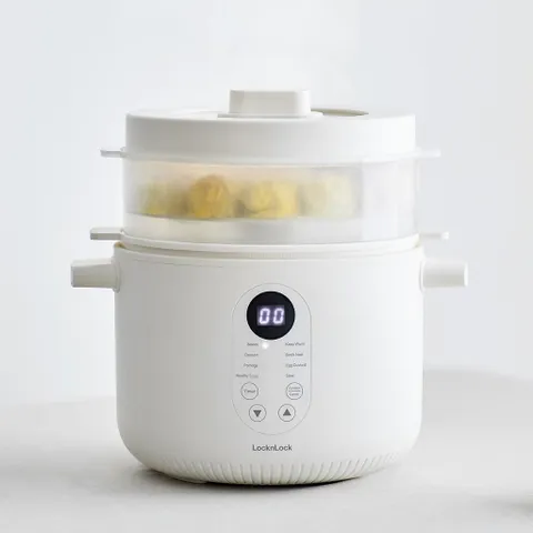 Nồi Nấu Chậm Đa Năng LocknLock Bianco 2.5L EJP164IVY - 7 Chức Năng, Gồm 4 Thố Sứ, Giữ Ấm & Hẹn Giờ 24H