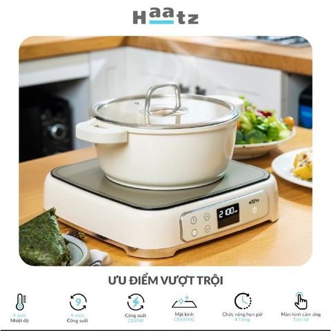 Bếp Từ Đơn Haatz HIS819 - 2100W Mặt Kính Ceramic - Màn Hình LED, 9 Mức Nhiệt, Hẹn Giờ, Bảo Hành 2 Năm, Tiết Kiệm Điện