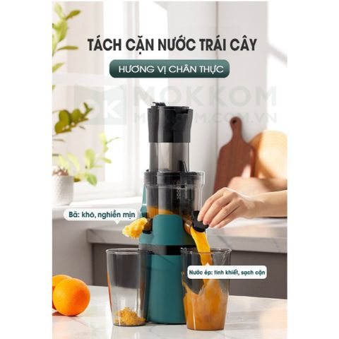 Máy Ép Chậm Trái Cây Mokkom MK-199 - Ép Nguyên Quả, Kiệt Bã 97% - Thiết Kế Gọn Nhẹ, Bảo Hành 1 Năm