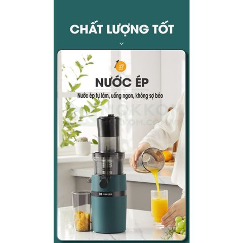 Máy Ép Chậm Trái Cây Mokkom MK-199 - Ép Nguyên Quả, Kiệt Bã 97% - Thiết Kế Gọn Nhẹ, Bảo Hành 1 Năm
