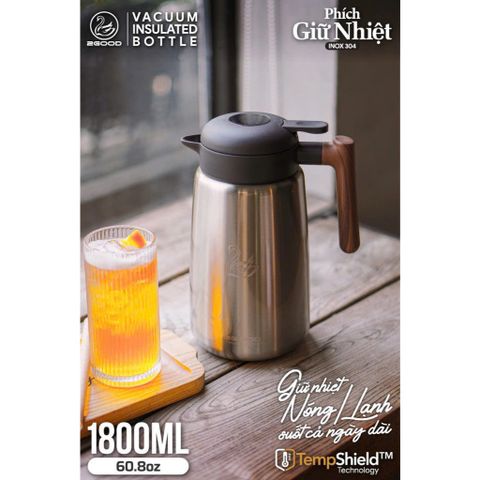 Bình Giữ Nhiệt 2Good B52 Cao Cấp 1,8L - Inox 304 Giữ Nóng Lạnh 24h, Thiết Kế Thời Trang, Bảo Hành 5 Năm