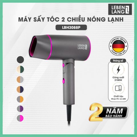 Máy Sấy Tóc Lebenlang LBH3088 (2100W) - Kiểu Gấp Gọn, Chống Xơ Rối, Nóng Lạnh, Phù Hợp Du Lịch, Hàng Chính Hãng