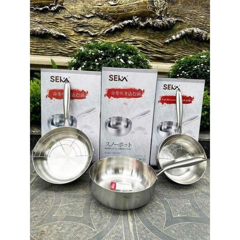 Chảo Sâu Lòng Nguyên Khối SEKA SK6030 - Chảo Inox Chống Dính Vĩnh Cửu Dùng Cho Mọi Loại Bếp - Hàng Chính Hãng Cao Cấp