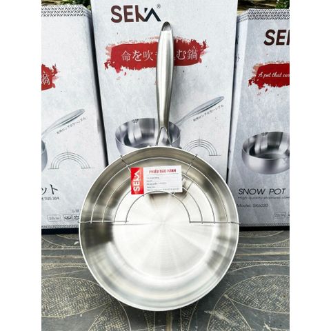 Chảo Sâu Lòng Nguyên Khối SEKA SK6030 - Chảo Inox Chống Dính Vĩnh Cửu Dùng Cho Mọi Loại Bếp - Hàng Chính Hãng Cao Cấp
