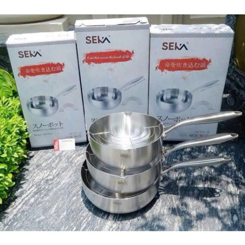 Chảo Sâu Lòng Nguyên Khối SEKA SK6030 - Chảo Inox Chống Dính Vĩnh Cửu Dùng Cho Mọi Loại Bếp - Hàng Chính Hãng Cao Cấp