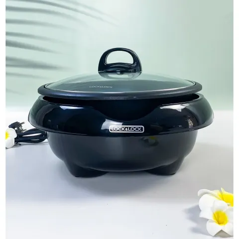 Nồi Lẩu Điện Đa Năng 5L LocknLock EJP331BLK 1650W, Chống Dính Cao Cấp, Thiết Kế Sang Trọng, Đa Chức Năng Nấu Nướng