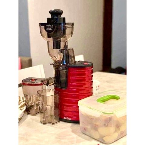 Máy Ép Trái Cây Chậm SAVTM JE-31 250W Đỏ - Ép Nguyên Quả, Giữ Dinh Dưỡng Tối Đa, Bảo Hành 12 Tháng, Tiện Lợi Cho Gia Đình