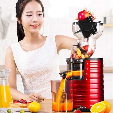 Máy Ép Trái Cây Chậm SAVTM JE-31 250W Đỏ - Ép Nguyên Quả, Giữ Dinh Dưỡng Tối Đa, Bảo Hành 12 Tháng, Tiện Lợi Cho Gia Đình