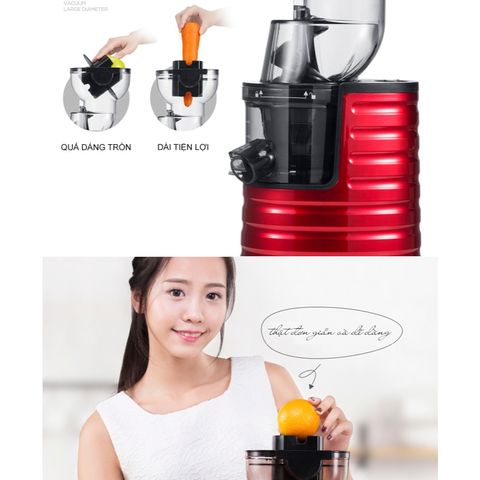 Máy Ép Trái Cây Chậm SAVTM JE-31 250W Đỏ - Ép Nguyên Quả, Giữ Dinh Dưỡng Tối Đa, Bảo Hành 12 Tháng, Tiện Lợi Cho Gia Đình