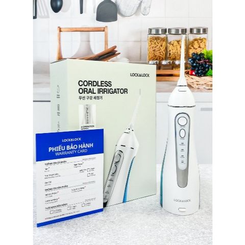 Máy Tăm Nước Không Dây LocknLock ENR156BLU - Tạo Sóng Nước 4 Chế Độ, Dung Tích 200ml - Bảo Hành 2 Năm, Sạc USB Tiện Lợi