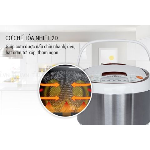 Nồi Cơm Điện Tử 1.8L LocknLock EJR351BRW - Chống Dính, Điều Khiển Điện Tử, Dành Cho Gia Đình 4-6 Người - Bảo Hành 2 Năm