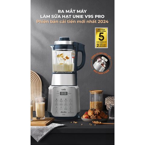 Máy Làm Sữa Hạt Đa Năng Unie V9S Pro 1800W - Dung Tích 1.75L, Giảm 50% Độ Ồn, Công Nghệ Khử Khuẩn, Bảo Hành 24 Tháng