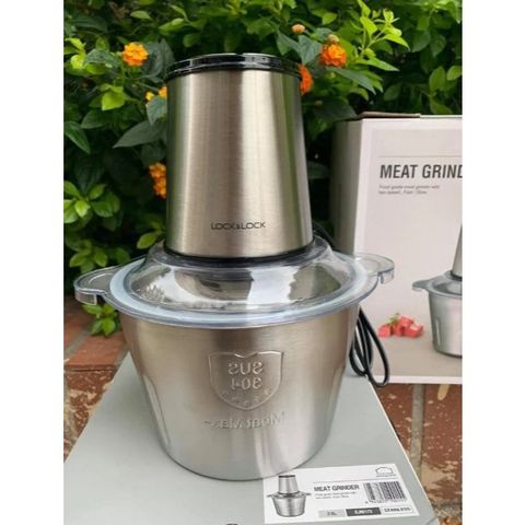 Máy Xay Thịt LocknLock EJM172 Inox 2L - Đa Năng 300W, Lưỡi 4 Cánh Sắc Bén - Dễ Dàng Xay Thịt, Cá, Rau Củ, Bảo Hành 2 Năm