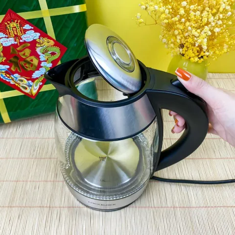 Ấm Đun Siêu Tốc Thủy Tinh LocknLock EJK418SLV 1.8L 1850W - Thiết Kế Sang Trọng, Đun Nước Nhanh, Bảo Hành 2 Năm