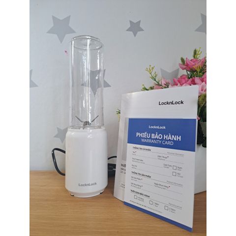 Máy Xay Sinh Tố Mini LocknLock EJM433WHT 150W - Thiết Kế Nhỏ Gọn 280ml, Hoạt Động Hiệu Quả, Bảo Hành 2 Năm
