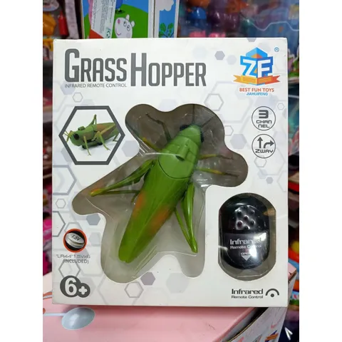 Đồ chơi con cào cào, châu chấu điều khiển từ xa chạy bằng pin có đèn sáng 7705 Grass Hopper Infrared Remote control