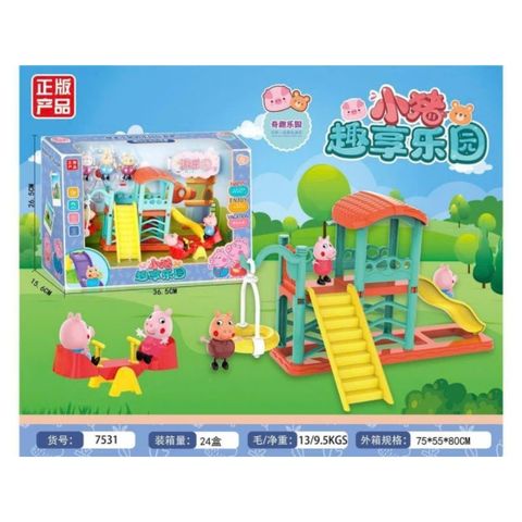 Đồ chơi nhà búp bê chủ đề công viên vui chơi của heo peppa 7531 Giao ngẫu nhiên