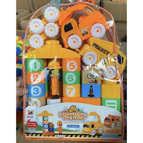 Túi Đồ Chơi Xếp Hình Kỹ Sư Xây Dựng 57 Chi Tiết 6005 - Đồ Chơi Tăng Cường Sáng Tạo và Kiên Trì Cho Trẻ Em