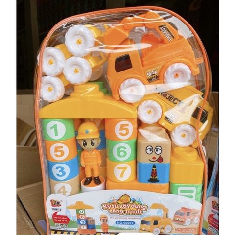 Túi Đồ Chơi Xếp Hình Kỹ Sư Xây Dựng 57 Chi Tiết 6005 - Đồ Chơi Tăng Cường Sáng Tạo và Kiên Trì Cho Trẻ Em