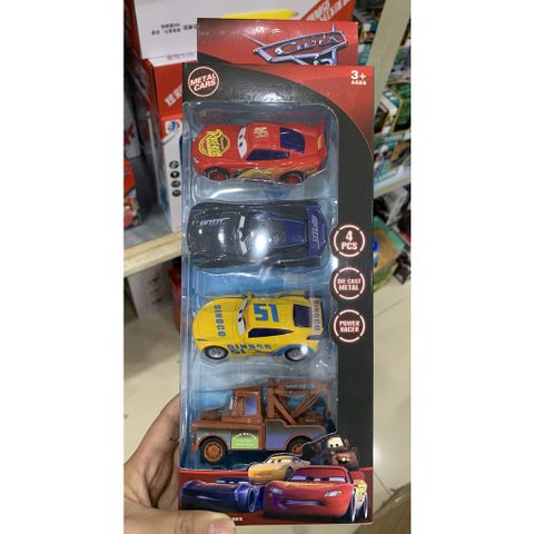 Bộ đồ chơi 4 xe ô tô sắt McQueen chạy bằng đà 899-20