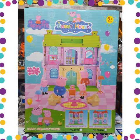 Đồ Chơi Nhà Búp Bê Heo Peppa Có Đèn Và Nhạc #5806A Sweet House
