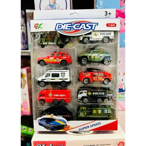 Đồ chơi mô hình xe 10 chiếc xe ô tô sắt chạy đà Die Cast Super Speed 1:64 625