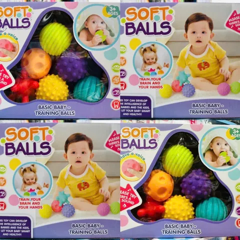 Đồ chơi 6 quả bóng chút chít bằng cao su mềm phát âm thanh 1866 Soft Balls have a voice