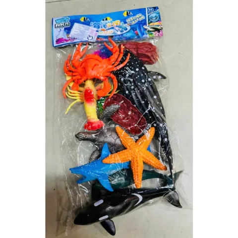 Đồ chơi mô hình 7 loài động vật biển 388-72 rùa, tôm, cua, cá biển 234106