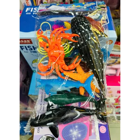 Đồ chơi mô hình 7 loài động vật biển 388-72 rùa, tôm, cua, cá biển 234106