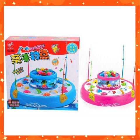 Bộ câu cá 2 tầng chạy bằng pin có đèn và nhạc 356