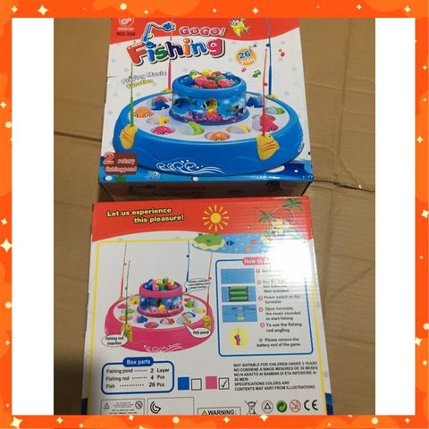Bộ câu cá 2 tầng chạy bằng pin có đèn và nhạc 356