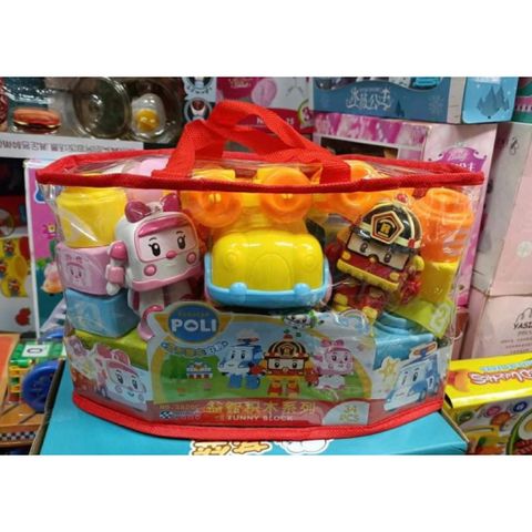 Túi Đồ Chơi Xếp Hình Robocar Poli 34Pcs #3620 Chọn Màu Ngẫu Nhiên
