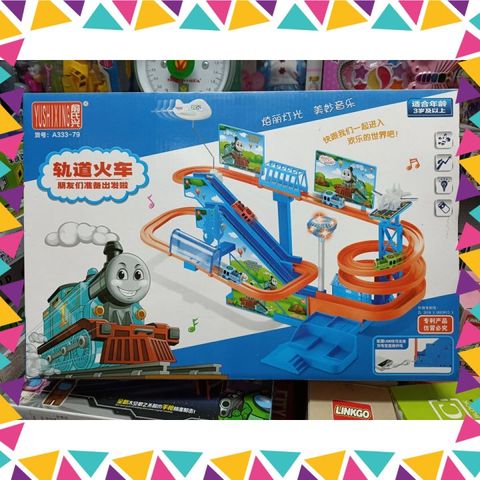 Đường đua tàu hỏa Thomas có đèn và nhạc  #A333-79