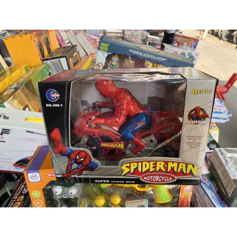 Siêu nhân người nhện Spider man đi xe máy chạy bằng pin có đèn và nhạc, chọn ngẫu nhiên 498-1 HX28198