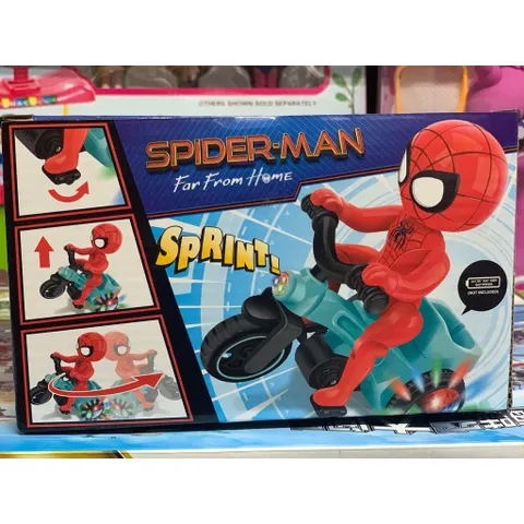 Đồ Chơi Siêu Nhân Người Nhện Spider Man Đi Xe Đạp Phát Nhạc Và Đèn Sáng (HX143)