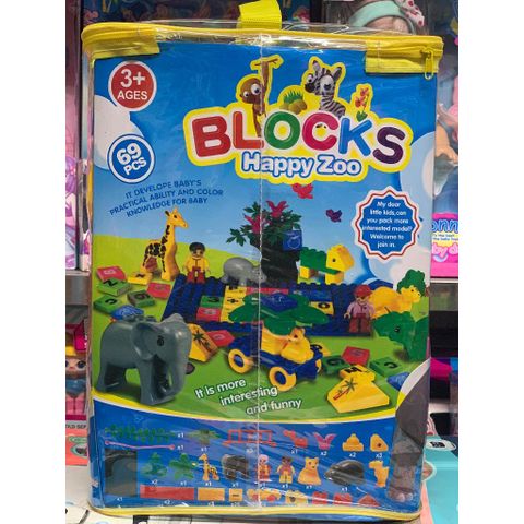 6640 Happy Zoo blocks Đồ chơi túi xếp hình chủ đề công viên sở thú gồm 69 chi tiết - chọn ngẫu nhiên