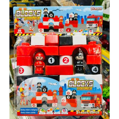 7900 Fire Rescure Blocks Túi xếp hình chủ đề đội cứu hộ gồm 29 chi tiết