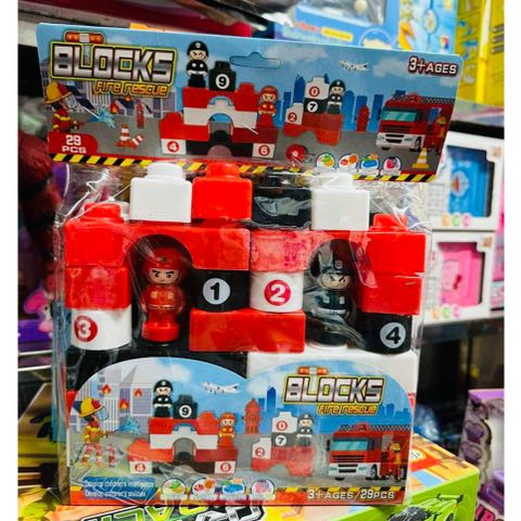 7900 Fire Rescure Blocks Túi xếp hình chủ đề đội cứu hộ gồm 29 chi tiết