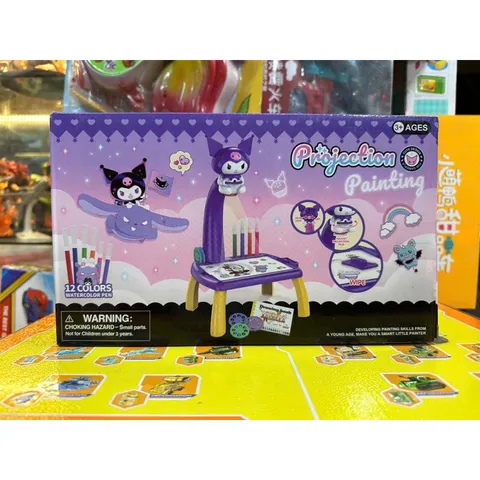 Bộ bàn vẽ màu có đèn chiếu Kuromi 316